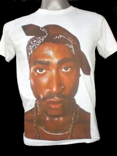   Shakur White T shirt S M L XL Makavelli Rap Artist East West Coast