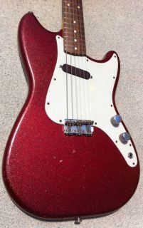   Musicmaster Red Sparkle Electric Guitar RARE Original Finish 60 case