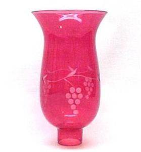  Cranberry Glass 1 5/8 X 8 Hurricane Lamp Shade Candle Chandelier Light