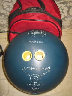 Bowling ball EBONITE Gyro balanced URETHANE o Gyrol + red aMF carry 