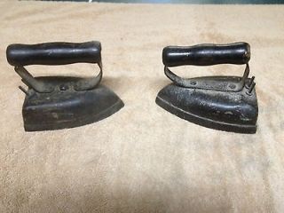   Lot 2 Antique or Vintage Clothes Iron   paperweight or decoration