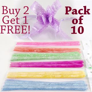 Pack of 10 FRILLED EDGE Butterfly Pull Bow Quick Ribbons Buy 2 Get 1 