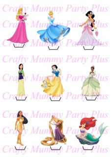 Disney Princess Edible Standing cupcake toppers (rice paper)