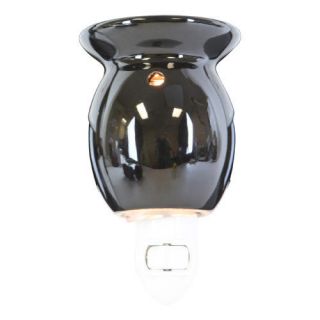 Black Plug In Electric Scented Oil Tart Burner / Warmer Night Light 