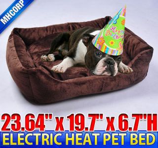 Coffee 24 Dog Cat Pet Electric Heat Bed Mat Pad Sleeping Warmer 