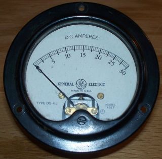 GENERAL ELECTRIC MODEL ABZ7 DC AMPERES METER 0 30A