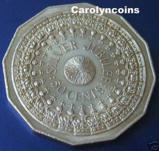 50 Cent 1977 SILVER JUBILEE Australian 50c Coin Queen Elizabeth II