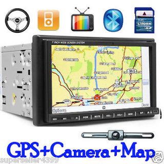   HD GPS Navi 7 Double Din In Dash Car CD DVD Player Bluetooth+Camera