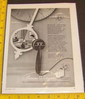 1949 Thomas Edison Ediphone Dictation MachineVintage Ad