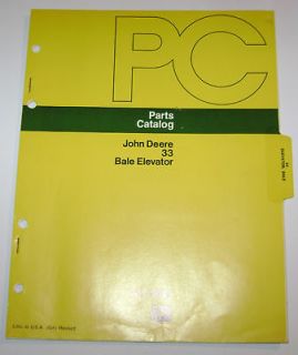John Deere 33 Bale Elevator Parts Catalog manual book