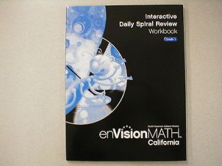 enVision Math Grade 1 California ed Interactive Daily Spiral Workbook 