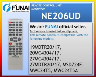 NEW) Remote Control Unit / MAGNAVOX   NE206UD