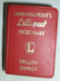 1961 Lilliput English to Spanish Mini Dictionary**Vi​ntage, Pocket 