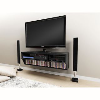   Designer Collection Black 58 inch Wide Wall Mounted AV Console
