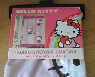   Hello Kitty Bath room shower 2 piece set Fabric Curtain and Hooks