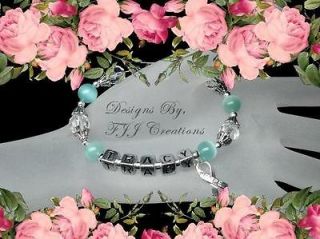 TEAL~Awareness JEWELRY BRACELET~GIFT~PERSONALIZED~NAME