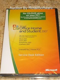   Office Home and Student 2007 3 PCs Word, Excel, PowerPoint, OneNote