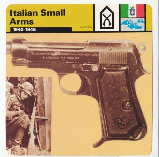 9mm BERETTA M1934 PISTOL Italy Small Arms WW2 GUN CARD
