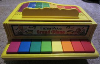 RARE VINTAGE 1986 FISHER PRICE GRAND PIANO MUSICAL INSTRUMENT TOY