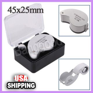   Glass Magnifying Magnifier Jeweler Eye Jewelry Loupe Loop Led Light US