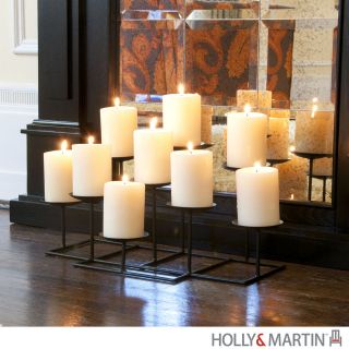   Candle Candelabra Black Matte Use w/ Mantle Facade Fireplace Accent