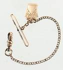 ANTIQUE GF GOLD FILLED POCKET WATCH CHAIN FOB CHATELAINE CHARM HOLDER