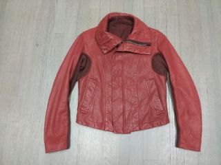 Rick Owens Cinnamon Nappa Leather Biker Jacket   Size 38   Excellent 