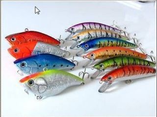 10 Pcs Mix Color Lures Plastic Fish Fishing Lure Tackle