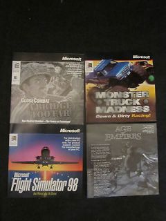 Lot of 4 PC Microsoft Flight Simulator, Close Combat, Age Empires 
