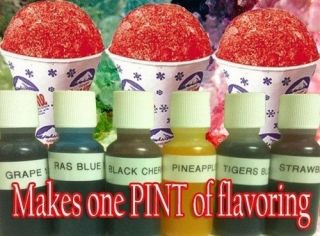 10 SNOW CONE/HAWAII Shaved ICE FLAVOR SYRUP MIX Flavor PINT