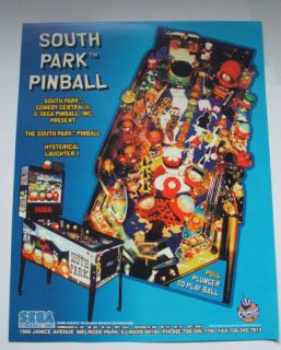 South Park pinball   MINT CONDITION ORIGINAL FLYER