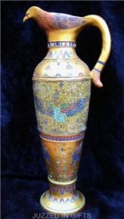 LARGE GOLDEN EGYPTIAN ISIS CRACKED GLASS GOURD URN