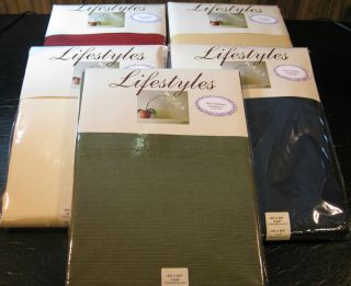LIFESTYLES CLOTH TABLECLOTHS  ASSORTED COLORS AND SIZES   NEW ITEM