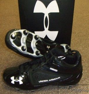 Under Armour Metal Speed II MID D football cleats Blk NEW Mens 13