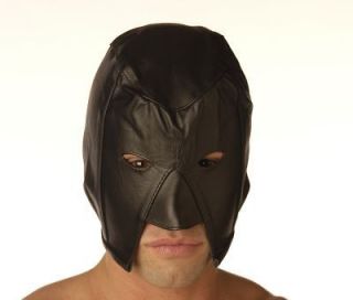 Black Leather Medieval Executioners Hood ~ Costume Mask