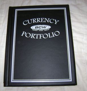 PAPER CURRENCY PORTFOLIO BINDER AND 10 3 POCKET PAGES NEW MONEY ALBUM 