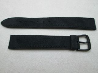 Speidel 16mm suede leather watch band strap mens black NOS made in W 