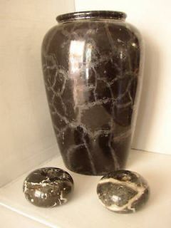 12 BLACK VASE W/2 CANDLE HOLDERS MADE BY SCHEURICH IN WEST GERMANY