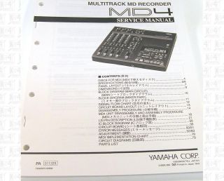 Yamaha MD4 Multitrack MD Recorder Service Manual