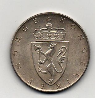 Norway 1964 10 Kroner Coin .5787 oz Silver L@@K Money Norge