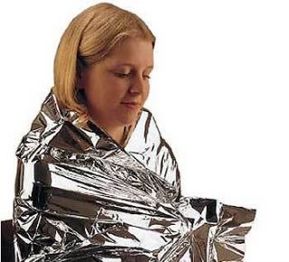 Emergency Foil Thermal Blanket Sheet Poncho Survival Space Camping 