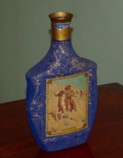 JIM BEAM Bottle 1968 The Scout by Frederick Remington blue flocked