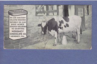 0412* HERSHEY PA VTG PC HERSHEY CHOCOLATE CO MILKING MACHINE MILKS COW 