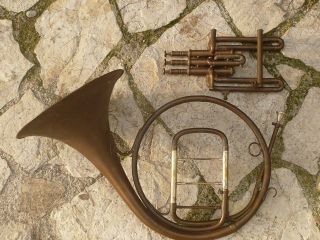RARE NATURAL FRENCH HORN COUESNON MONOPOLE WITH « SAUTERELLE 