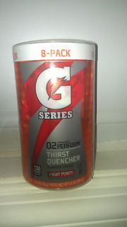 Gatorade FRUIT PUNCH 1.23oz Powder Pack Add to 20oz water bottle G 