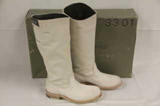 STAR Raw Womens PATTON Rider Mix Off White Suede Sz: 5 / 36 Boots 