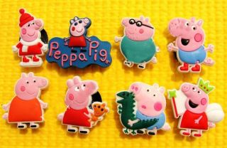 NEW PEPPA PIG SHOE CHARMS / XMAS / CAKE DECORATIONS (GEORGE PIG) FOR 