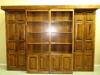 Library Wall Bed/ Murphy Bed Queen with gun cabinet and drop table