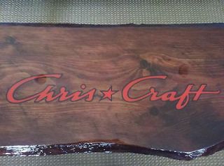 Wood slab Chris Craft Nautical CoffeeTable for Cottage Lakefront Home 