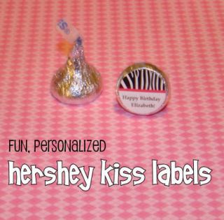 120 ZEBRA HERSHEY KISS Sweet 16 Birthday Candy Lifesaver Cute Wrapper 